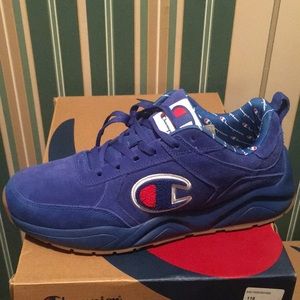blue suede champion shoes